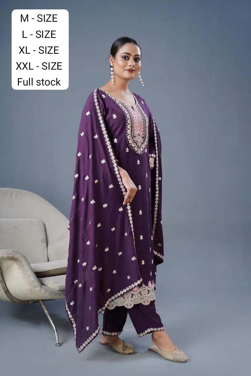 Mariym Vol 2 By Nsf Premium Chinon Top And Bottom Dupatta Wholesalers In Delhi